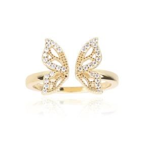 NEW VINTAGE HAVANA nellie butterfly ring in gold